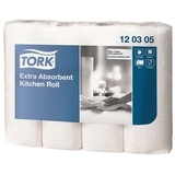 TORK Küchenrolle extra Absorbent 3-lagig, 4 Rollen weiß