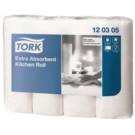 TORK Küchenrolle extra Absorbent 3-lagig, 4 Rollen weiß