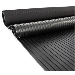 ANRO Breitriefen-Gummimatte Breitriefenmatte Schutzmatte Bodenmatte Breitriefen Gummiläufer 100cm Breit 3mm stark Schwarz 50 x 100cm