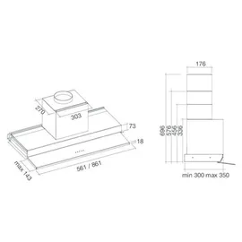 falmec Move Flachschirmhaube 60 cm schwarz