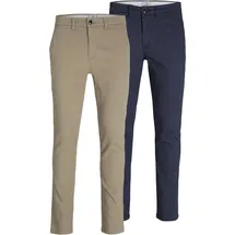 JACK & JONES Marco Dave Akm Hosen 2 Units Beige / Pack Navy Blazer 33 34