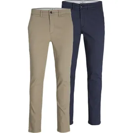 JACK & JONES Marco Dave Akm Hosen 2 Units Beige / Pack Navy Blazer 33 34