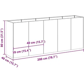 vidaXL Pflanzkübel 200 x 40 x 80 cm Anthrazit