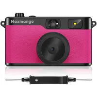 Maxmango D53 Retro Digitalkamera ohne Bildschirm, Einwegkamera-Ersatz, Downloadbare DIY-Filter, Fotos Sofort aufs Handy per USB-C, inkl. 8GB SD-Karte, Wiederaufladbar (Rosa)