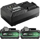 Hikoki 2 Akkus 36 V 4,0 Ah / 18V 8,0 Ah MULTI VOLT BSL36B18X + Ladegerät UC18YSL3