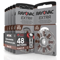 48 Hörgerätebatterien Rayovac Extra 312. 6x8 Stück
