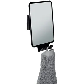 Wenko Vacuum-Loc® Antibeschlagspiegel Quadro, Schwarz
