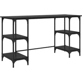 vidaXL Schreibtisch mit Regal Schwarz Eichen-Optik 140 x 50 x 75 cm