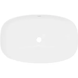 LuxeBath Waschbecken Ovalform ohne Überlauf 60,5x38x14 cm Weiß aus Keramik
