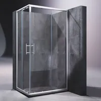 Duschkabine Dusche Eckeinstieg Doppel Schiebetür Echtglas Duschwand 120x90x195cm - Sonni