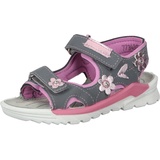 Ricosta Mädchen Riemchensandalen Carmen,Kinder Sandalen,WMS:Mittel,waschbar,Sommerschuhe,Freizeitschuhe,Graphit/rosada (450),26 EU - 26 EU