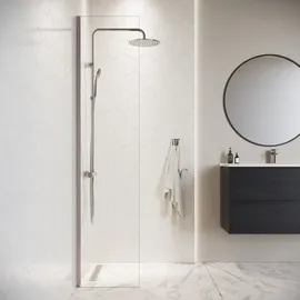 Badplaats Florida Walk-In-Dusche 40 x 200 cm Silber/Glas Duschabtrennung