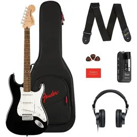 Squier by Fender Affinity Stratocaster Mustang Micro Pack E-Gitarren Set Ahorn, Pappelholz), Gitarre, Schwarz