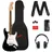 Squier by Fender Affinity Stratocaster Mustang Micro Pack E-Gitarren Set Ahorn, Pappelholz), Gitarre, Schwarz