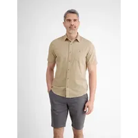 Lerros Kurzarmhemd »LERROS Halbarmhemd mit Leinenanteil, unifarben«, beige