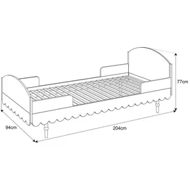 lookway Kinderbett BABUSHKA 90 x 200 cm Holz lackiert rosa