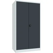 Pavoy Schwerlastschrank, Trennwand, 6 Fachböden a 120 kg, 4 Schubladen, RAL 7035/7016