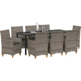 vidaXL Gartenmöbel-Set 9-tlg. Grau