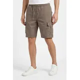 JACK & JONES "JPSTCOLE DYLAN CARGO SHORTS MID", Herren, Gr. S, N-Gr, falcon, Web, Obermaterial: 98% Baumwolle, 2% Elasthan, unifarben, relaxed fit knöchellang, Hosen Cargohose