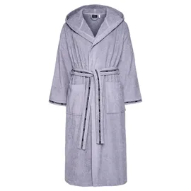 Bruno Banani Herrenbademantel BRUNO BANANI "Danny, Normallänge & Überlänge, auch in extra lang, Hotelbademantel" Gr. M, grau, L:145cm, Walkfrottee, Hausmäntel, mit Logostreifen, Herren Bademantel aus 100% Baumwolle, S-4XL