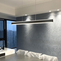 Bellastein LED Pendelleuchte esstisch Hängeleuchte Moderne Linear design wohnzimmer Kronleuchter dimmbar(3000K-6000K) mit den Fernbedienung Höhenverstellbar Deckenlampe (schwarz, L120cm)