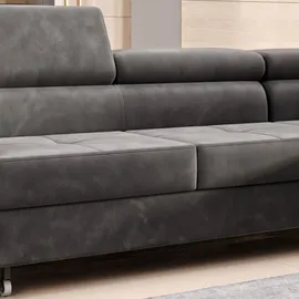 möbel punkt Ecksofa Samt 2-Sitzer Grau