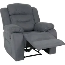 Mendler HWC-J57, XXL Relaxsessel TV-Liegesessel Nosagfederung Wildleder-Optik Stoff/Textil bis 200kg ~ graublau