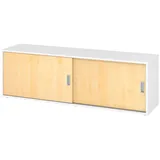 bümö Lowboard, Weiß, Ahorn, Ahorn, 2 Fächer, Rechteckig, 160x52x40 cm, FSC Mix, Arbeitszimmer, Aktenschränke