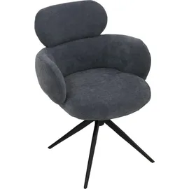 Mendler Esszimmerstuhl HWC-O77 Chenille grau-blau
