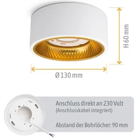 SSC-LUXon OLINO 4x LED Deckenspot rund Aluminium gold/silber