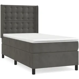 vidaXL Boxspringbett 100 x 200 cm Dunkelgrau