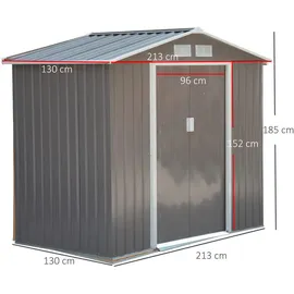 Outsunny Metallgerätehaus 2,03 x 1,17 m grau