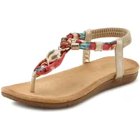LASCANA Zehentrenner, Sandale mit elastischen Riemchen und modischer Farbgebung, Gr. 38, bunt, , 46267355-38