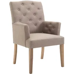 CLP Esszimmerstuhl Sugar im Chesterfield-Stil antik-hell/taupe