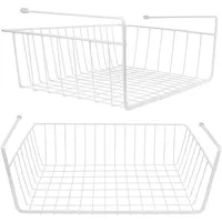 Tebery Regaleinhängekorb 2er Set Hängekorb Metall  -  Weiß