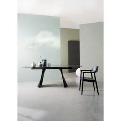 Esszimmerstuhl Idris aus Teakholz, Schwarz