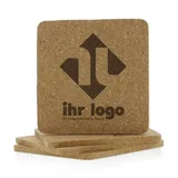 Lasergravierte Kork Untersetzer 4-er Set (100x100 mm)