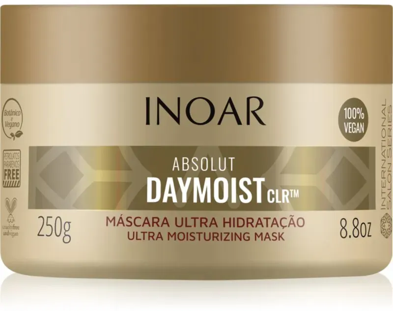 INOAR Absolut Daymoist CLRTM intensive hydratisierende Maske  für trockenes und gefärbtes Haar 250 g