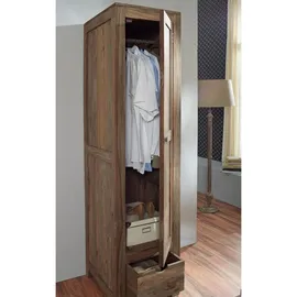 MASSIVMOEBEL24.DE Schrank 48 x 200 x 60 cm Grau