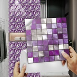 Fliesenaufkleber Lila Graues Mosaik Klebefliesen Fliesenfolie Selbstklebende Mosaikfliesen Wasserdicht Ölfest Küchenrückwand Folie Dekor Fliesenaufkleber Bad 10 Stück(10x10cm)