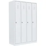 Lüllmann 4er Spind Garderobenschrank komplett montiert 180x117x50cm Metallschrank Kleiderspind Spindschrank 4 Abteile