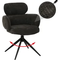 Mendler Esszimmerstuhl HWC-O77, Küchenstuhl Polsterstuhl, drehbar Auto-Return, Stoff (310g/m2)