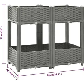 vidaXL Hochbeet 80x40x71 cm Polypropylen