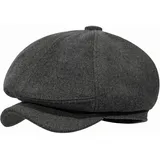 Peaky Stil Schirmmütze Herren, 30% wool Schiebermütze Schwarz Driving Cabbie Jagd Flatcap Newsboy Cap Tellermütze Fischgräten Tweed Retro Schlägermütze Gatsby Baker Boy Schirmmutzen Warm Komfortabel - M