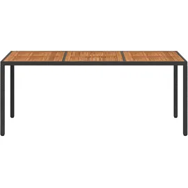 vidaXL Gartentisch 190 x 90 x 75 cm Schwarz