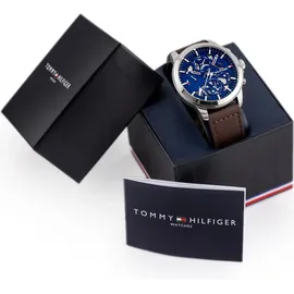 Tommy Hilfiger Henry 1710476 Herrenuhr - Blau/Braun/Silber