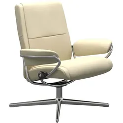 Stressless Sessel | Paris Cross Base Paloma Vanilla Poliertes Aluminium Niedriger Rücken