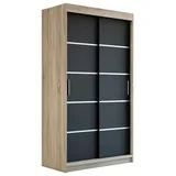 A&J MöbelLand Schiebetürenschrank PARIS 120 x 215 x 59,5 cm Schwarz