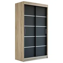 A&J MöbelLand Schiebetürenschrank PARIS 120 x 215 x 59,5 cm Schwarz