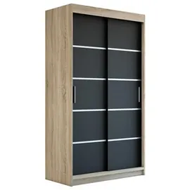A&J MöbelLand Schiebetürenschrank PARIS 120 x 215 x 59,5 cm Schwarz